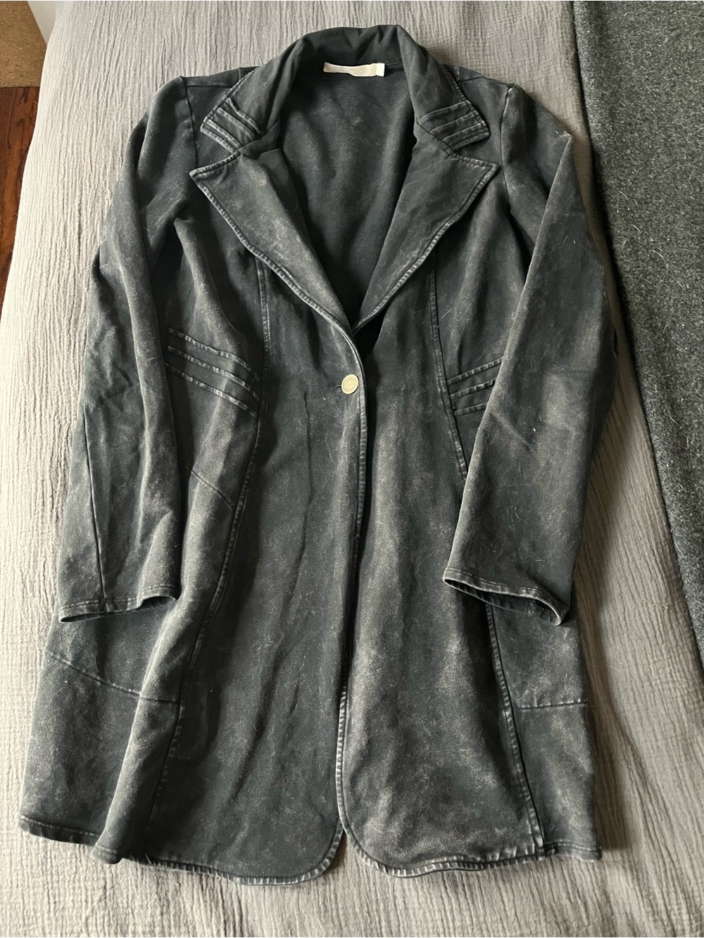 Testimony Black Long Single-Button Blazer Coat